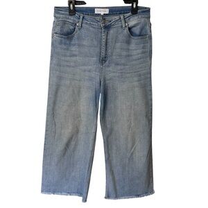 RISEN High Rise Wide Leg Crop Jeans // Light Wash 13/31